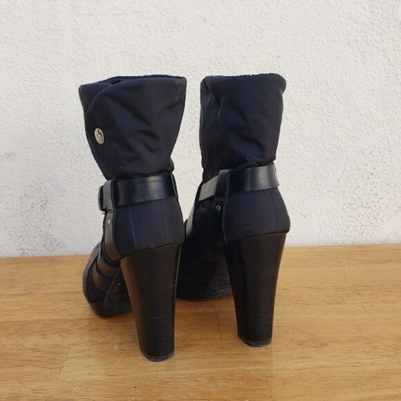 Stuart Weitzman Y2K Nylon WindUp Ankle Boots - Picture 4 of 9